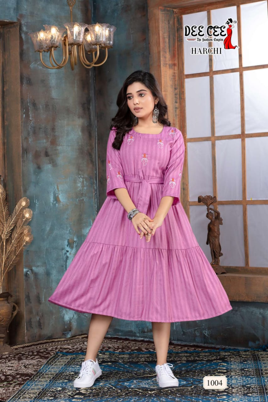 Harchi By Deecee Rayon Short Designer Kurtis Catalog